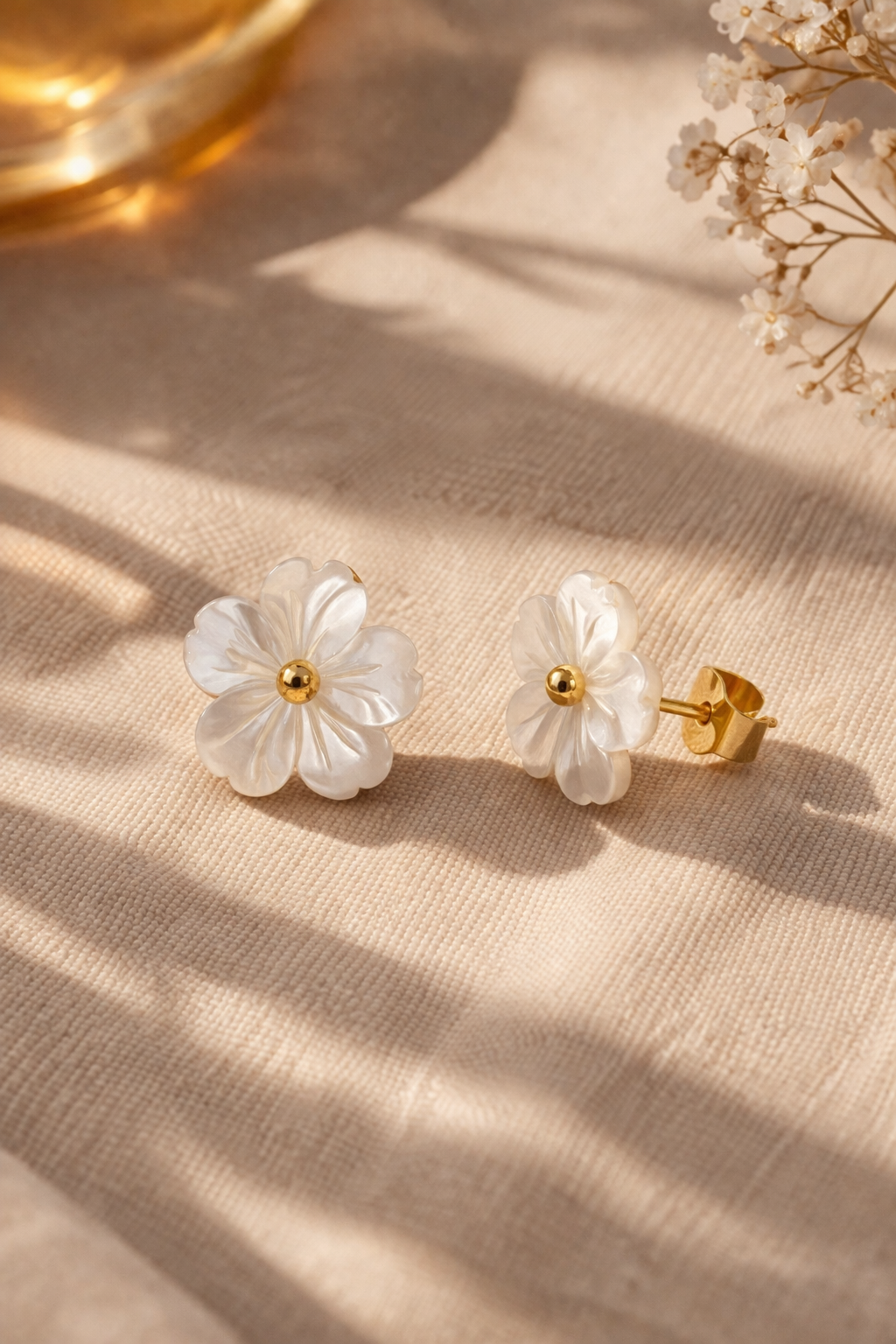 Boucles d’oreilles, fleurs, Acier inoxydable Waterproof