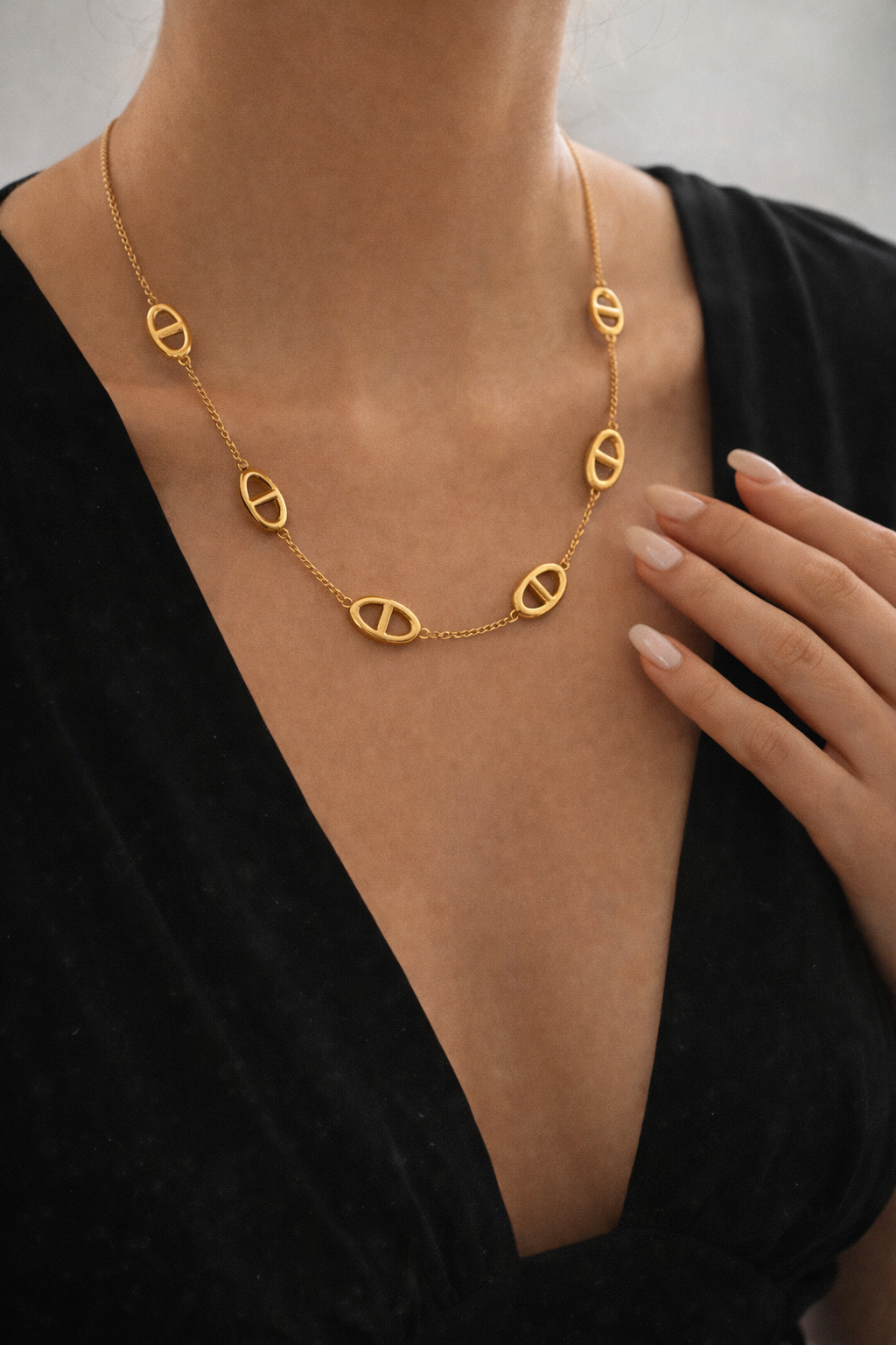 Collier élégance doré - Acier inoxydable Waterproof