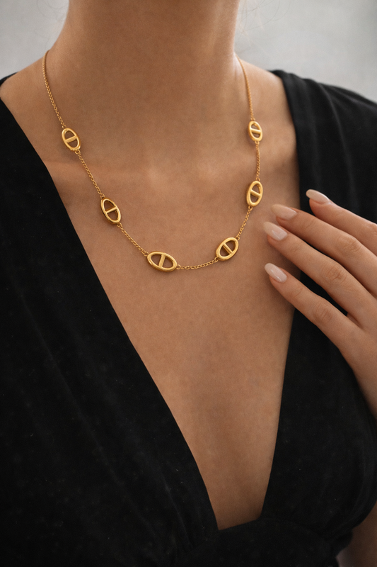 Collier élégance doré - Acier inoxydable Waterproof